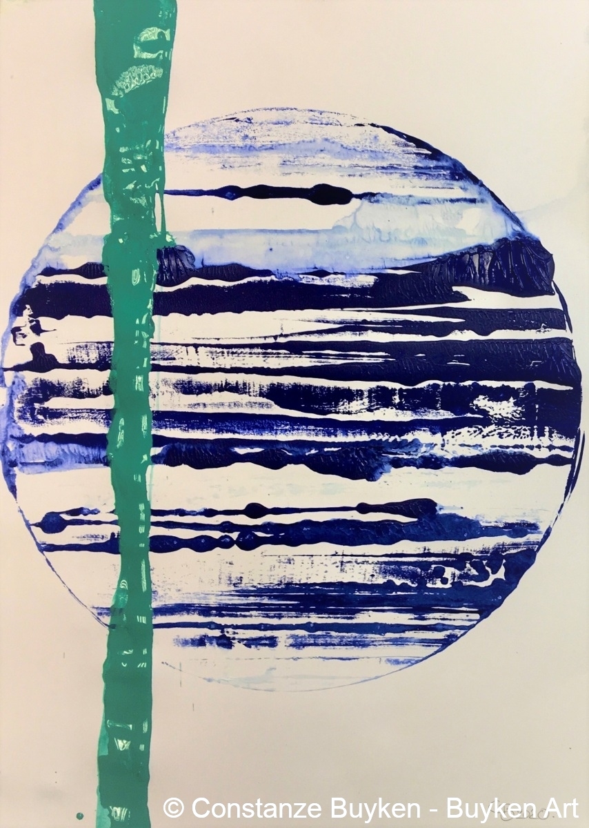 Galaxien : M97.t.I 2020, Acryl auf Papier, DIN-A2.