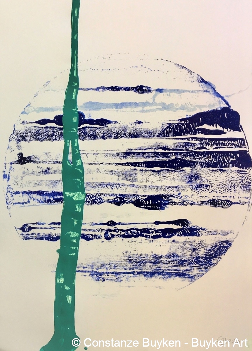 Galaxien : M97.t.II 2020, Acryl auf Papier, DIN-A2.