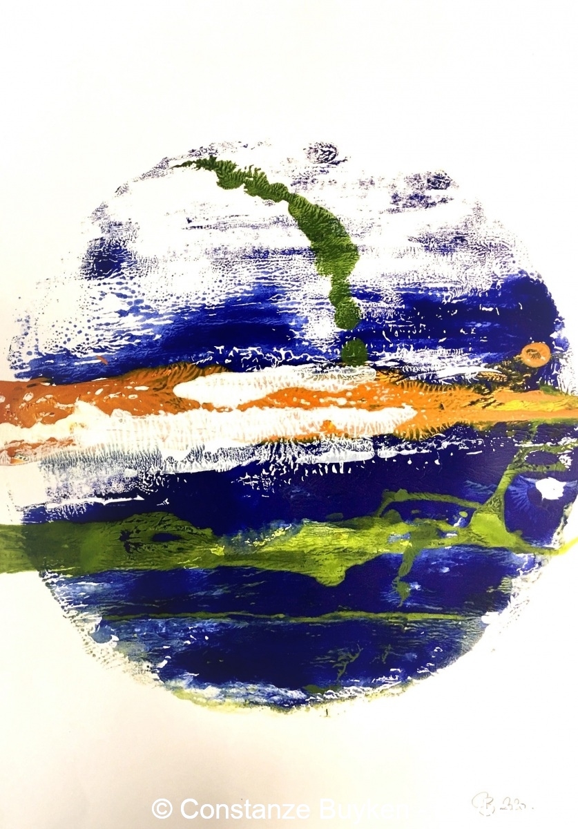 Galaxien : Ringnebel 2020, Acryl auf Papier, DIN-A2.