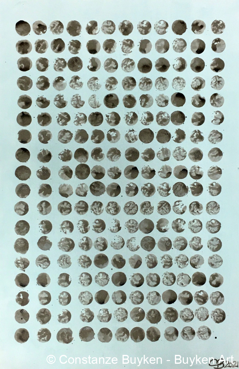 Sepia 215 2021, Acryl und Tusche auf Papier, DIN-A2.
