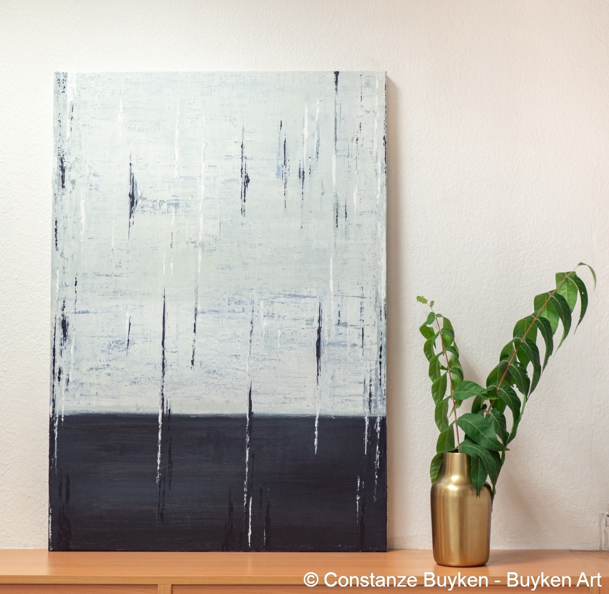 Atmosphären : Schauer 2020, Acryl auf Holz, 100x70 cm.