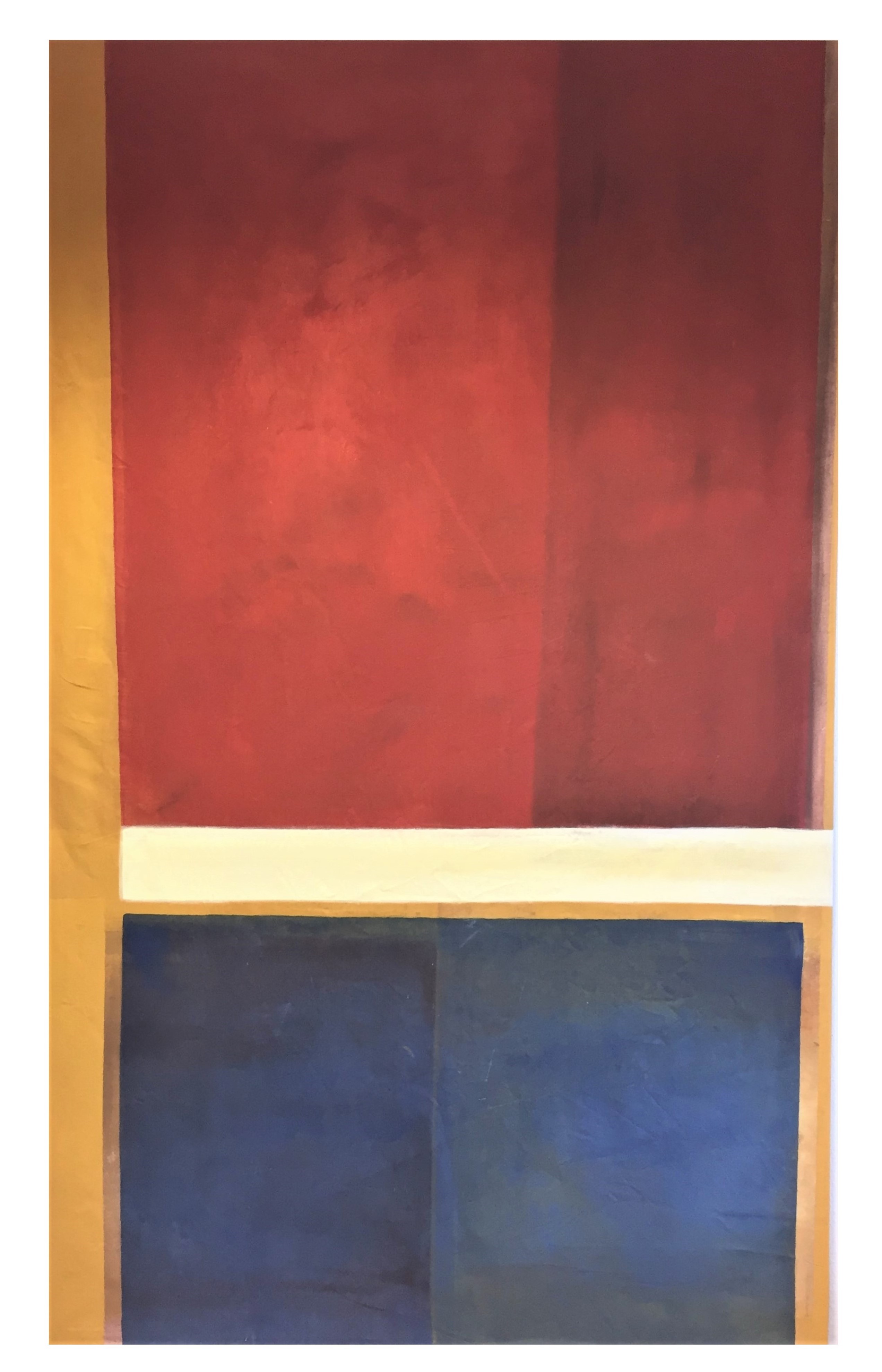 Felder : blau und rot (I) 2020, Acryl auf Leinwand, 200x130 cm.