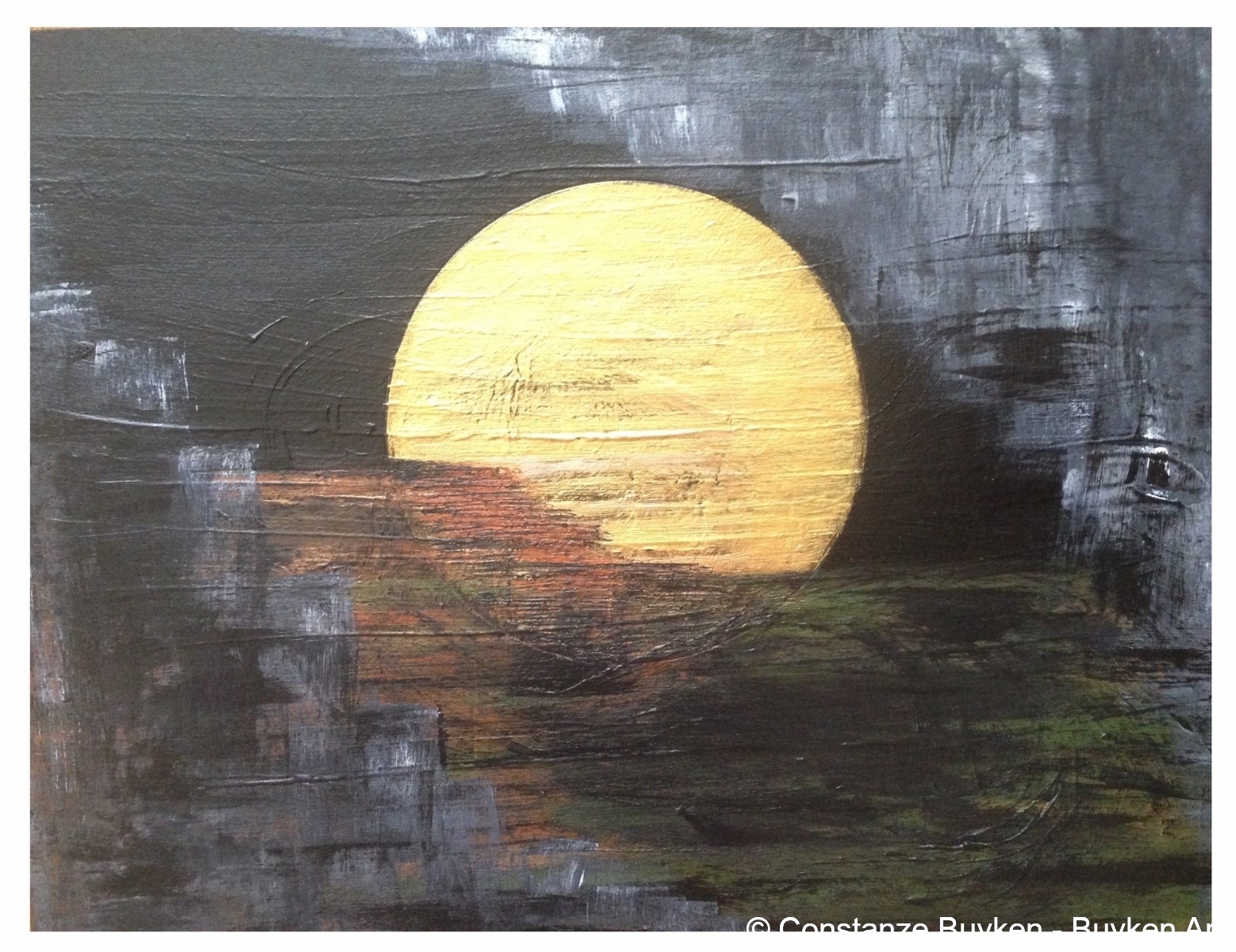 Galaxien : Polaris 2017, Acryl auf Karton, 30x40 cm.