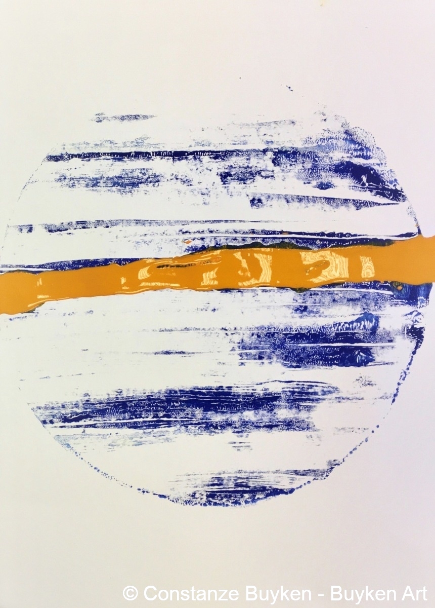 Galaxien : M97.o.II 2020, Acryl auf Papier, DIN-A2.