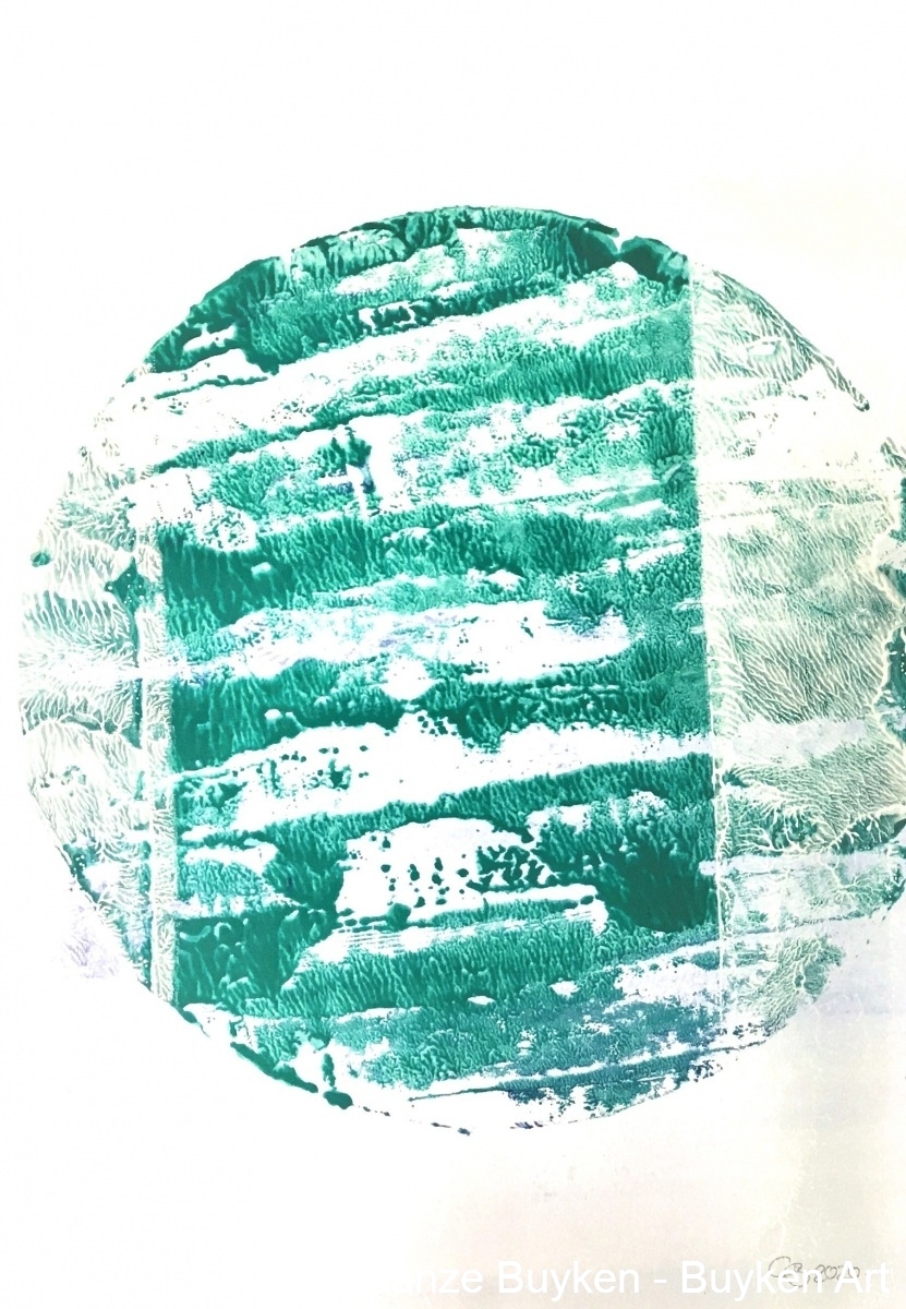 Galaxien : M97.zentrum 2020, Acryl auf Papier, DIN-A2.