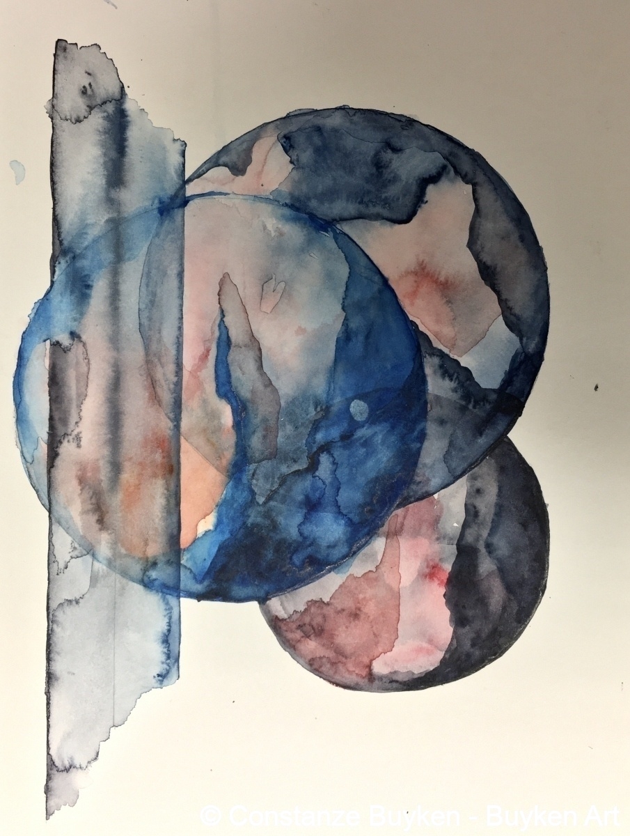 Galaxien: Kepler-1625 2021, Aquarell auf Papier, 24x32 cm.