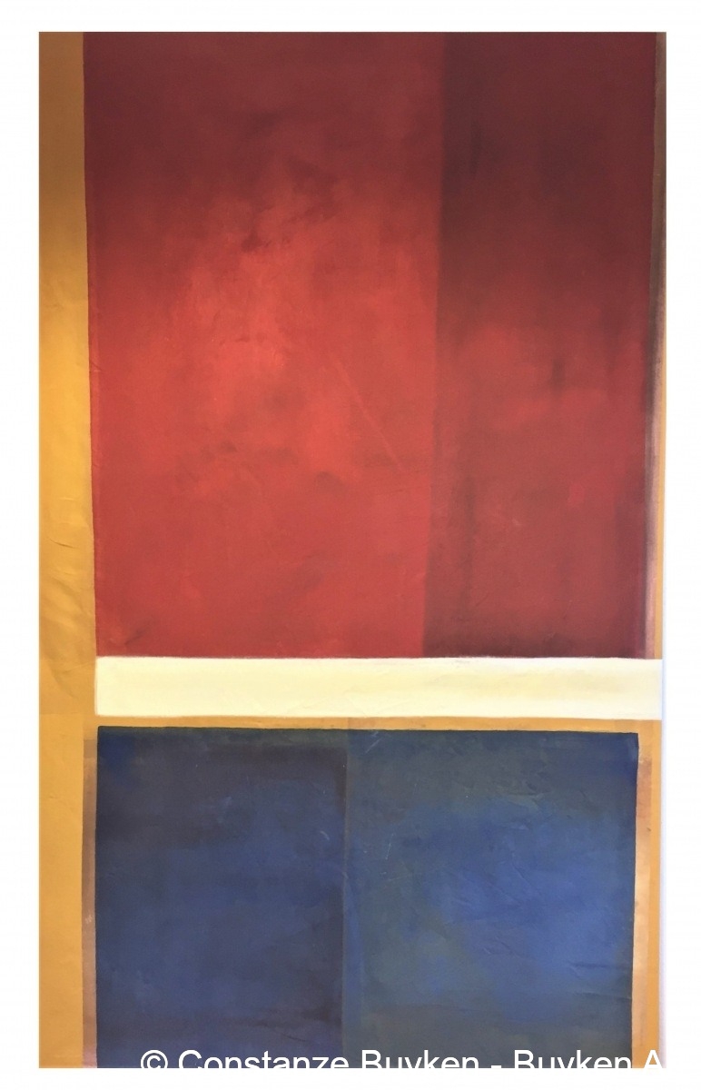 Felder : blau und rot (I) 2020, Acryl auf Leinwand, 200x130 cm.