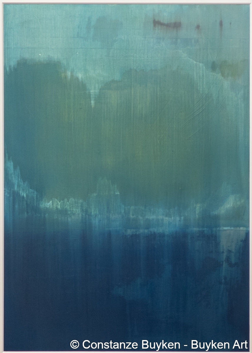 Arktis : Eisregen 2020, Acryl und lose Farbpigmente auf Karton, 70x50 cm.