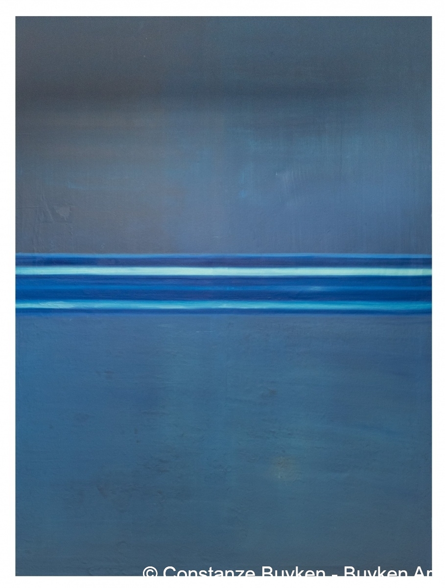 Polychrom : blau (I)  2020 Acryl und lose Farbpigmente auf Leinwand, 160x120 cm.