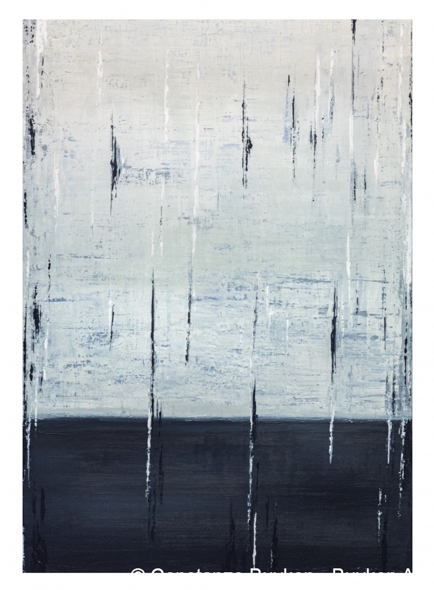 Atmosphären : Schauer 2020, Acryl auf Holz, 100x70 cm.