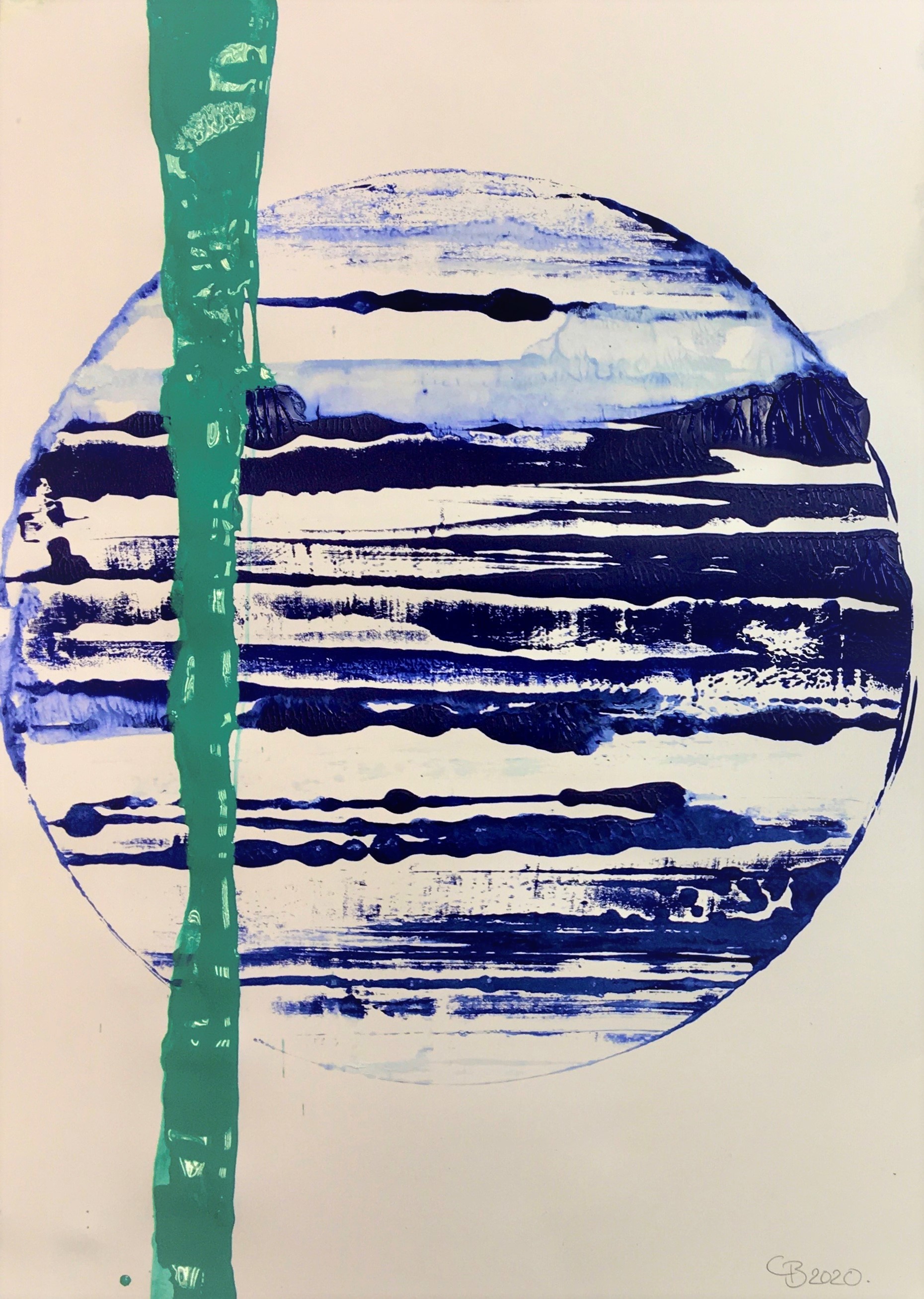 Galaxien : M97.t.I 2020, Acryl auf Papier, DIN-A2.