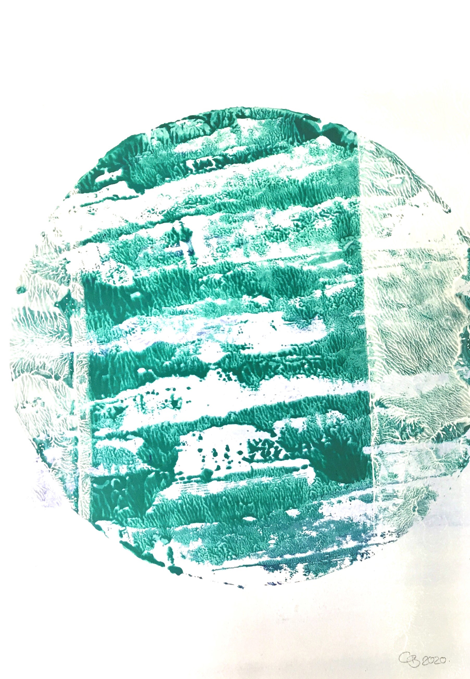 Galaxien : M97.zentrum 2020, Acryl auf Papier, DIN-A2.