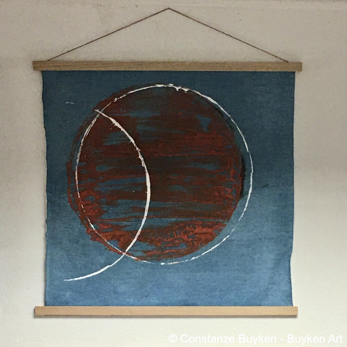 Atmosphären: Dämmerung (II) 2020, Acryl und lose Farbpigmente auf Leinwand, 60x60 cm.