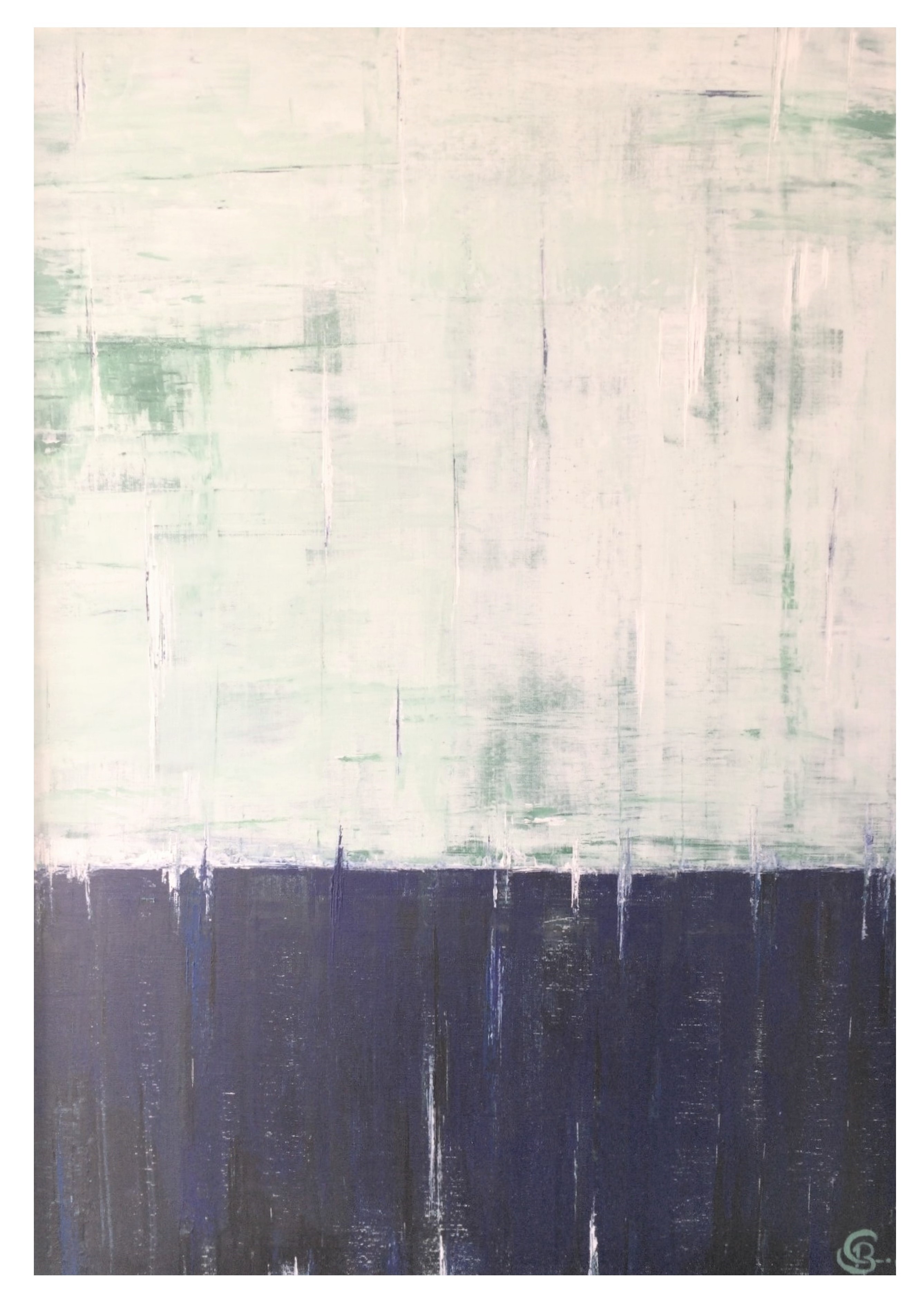 Atmosphären : Frühlingstau 2019, Acryl auf Karton, 80x60 cm.