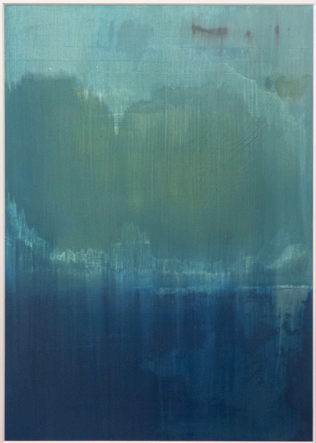 Arktis : Eisregen 2020, Acryl und lose Farbpigmente auf Karton, 70x50 cm.