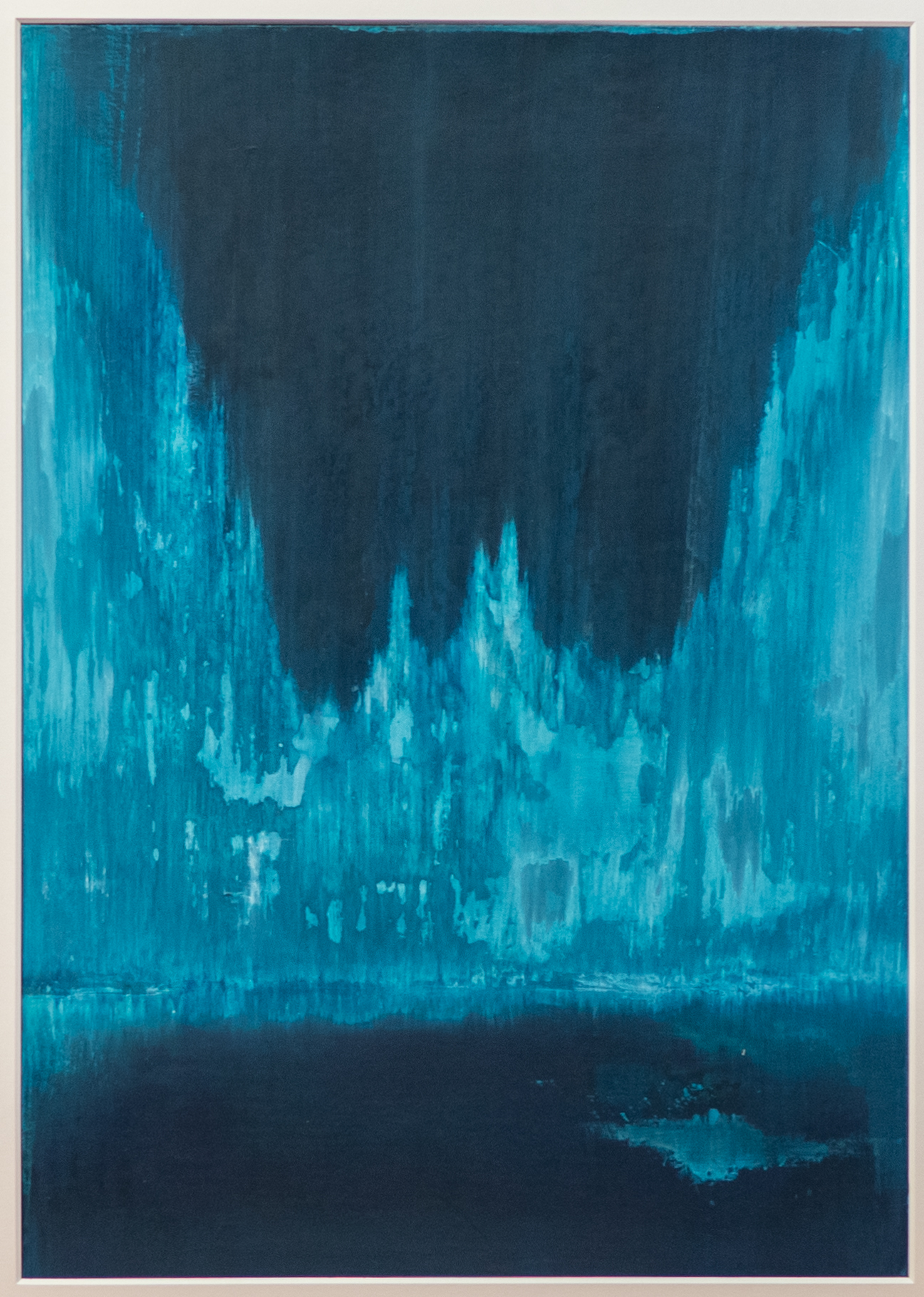 Arktis : Aurora 2020, Acryl und lose Farbpigmente auf Karton, 70x50 cm.