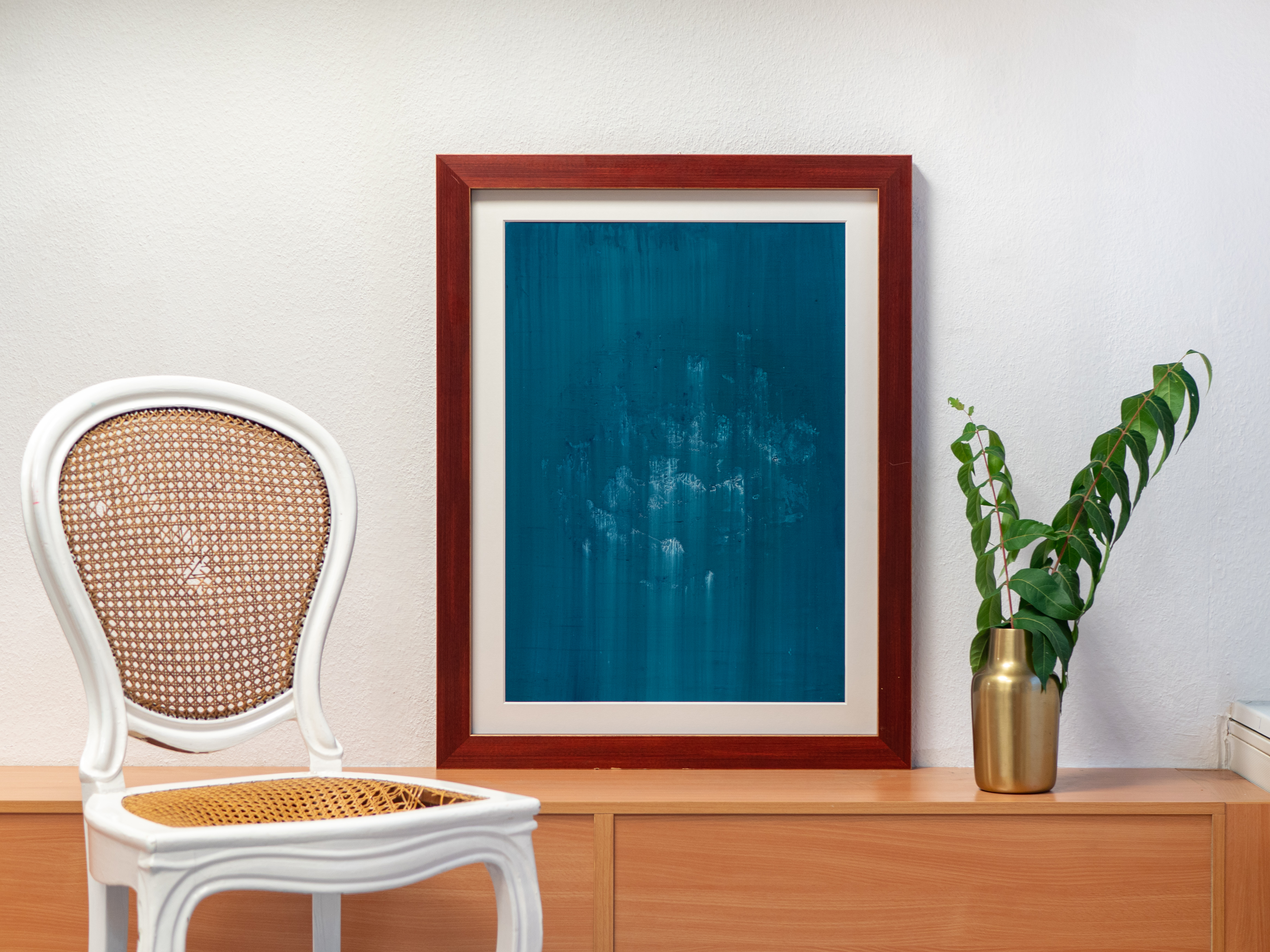 Tiefsee : Nereus, Acryl und lose Farbpigmente auf Karton, 70x50 cm.