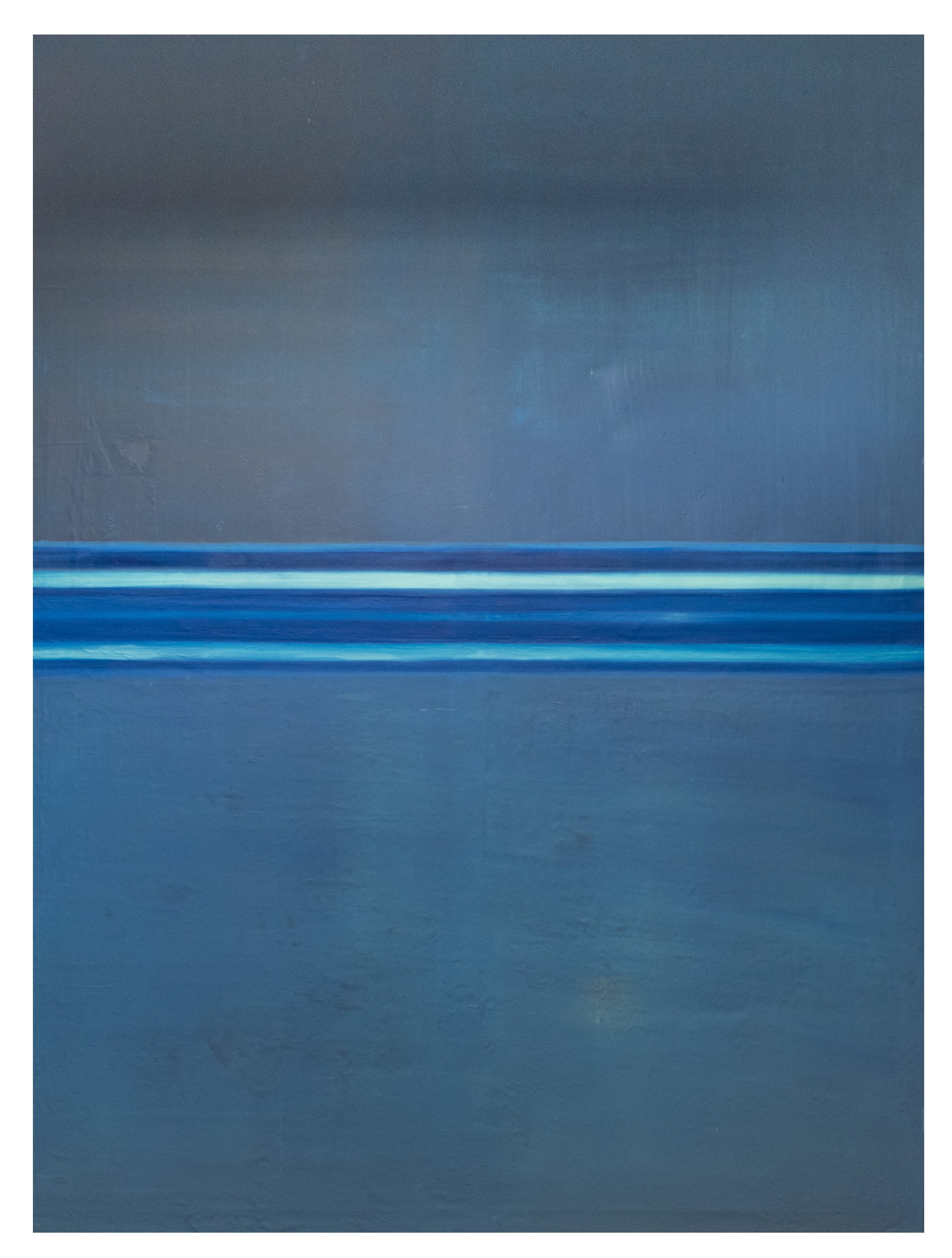 Polychrom : blau (I)  2020 Acryl und lose Farbpigmente auf Leinwand, 160x120 cm.