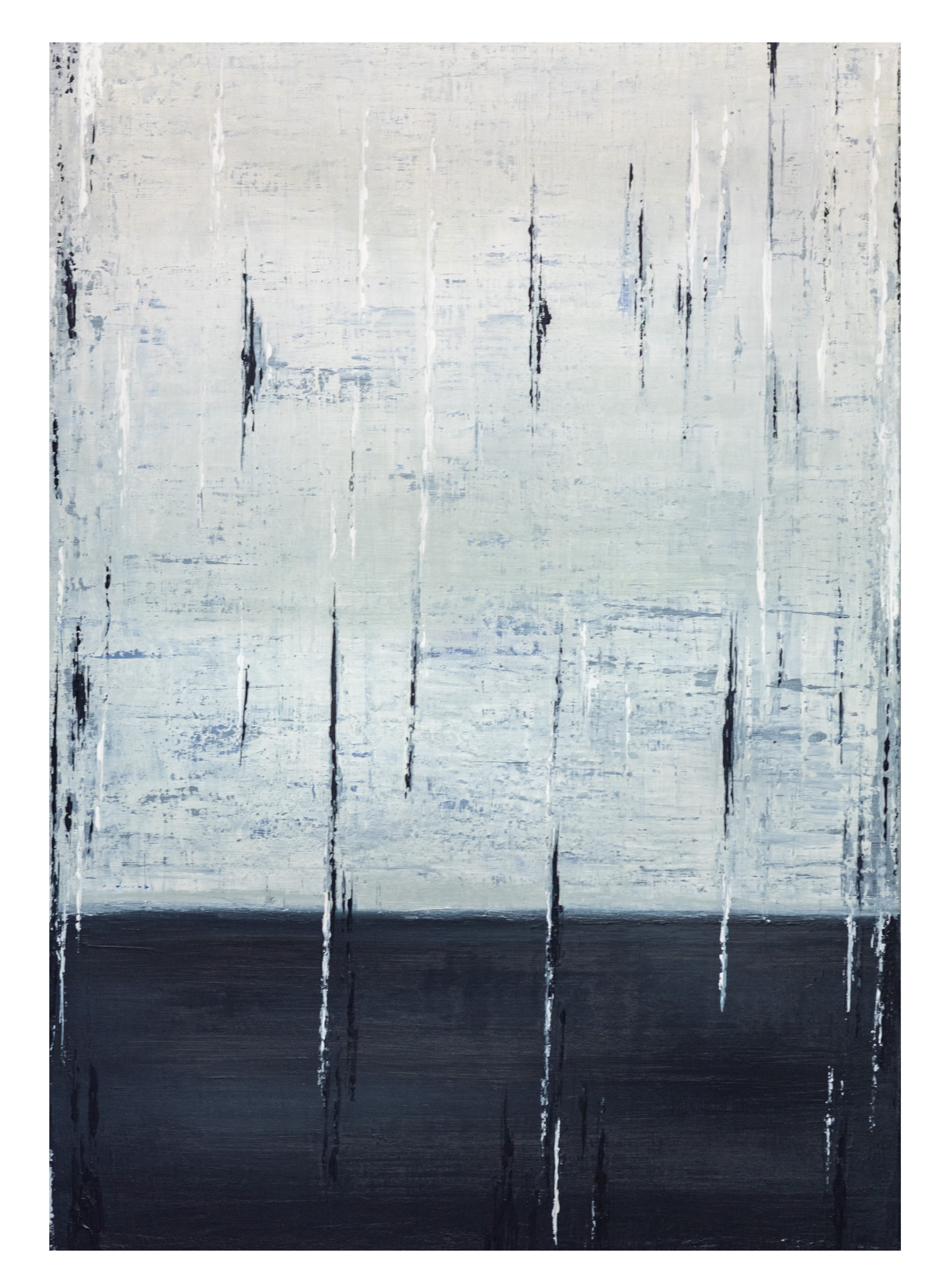 Atmosphären : Schauer 2020, Acryl auf Holz, 100x70 cm.