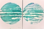 Galaxien : M97.w.I 2020 und Galaxien: M97.w.II 2020, Acryl auf Papier, DIN-A2.