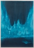 Arktis : Aurora 2020, Acryl und lose Farbpigmente auf Karton, 70x50 cm.