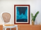 Arktis : Aurora 2020, Acryl und lose Farbpigmente auf Karton, 70x50 cm.